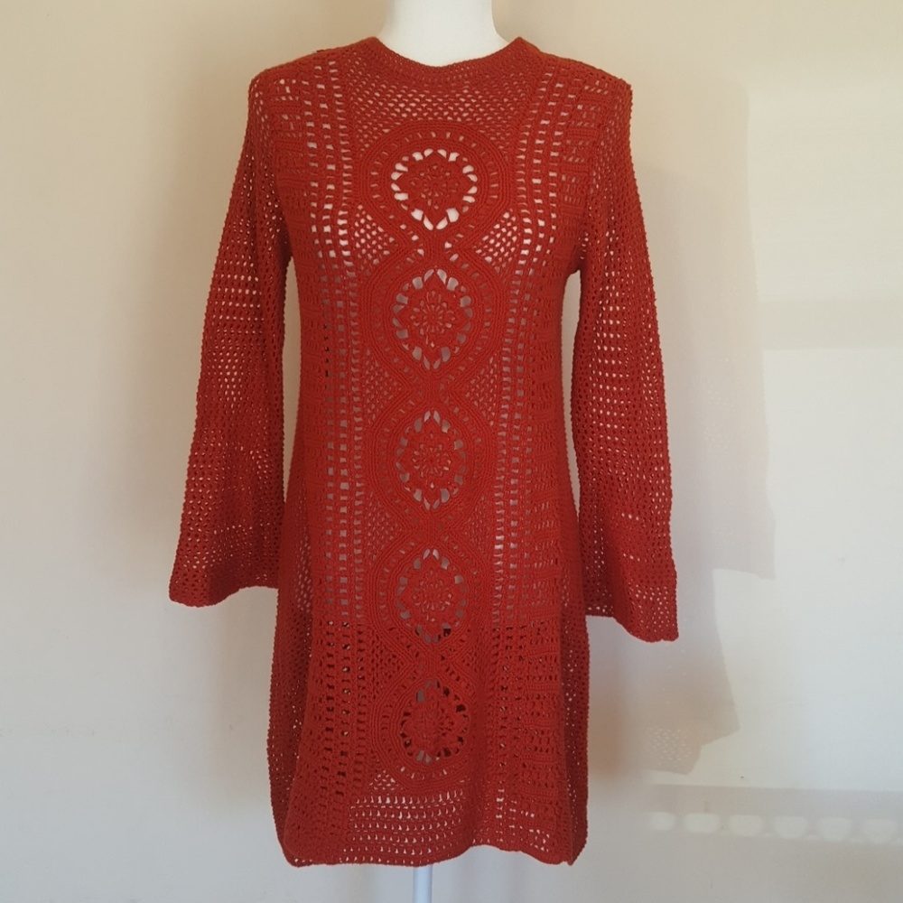 Free People Rosalind Swit Dress Crochet Mini Small - Picture 2 of 4